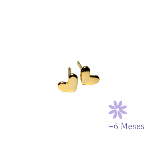 AROS CORAZÓN RELLENO ORO TORNILLO CLÁSICO