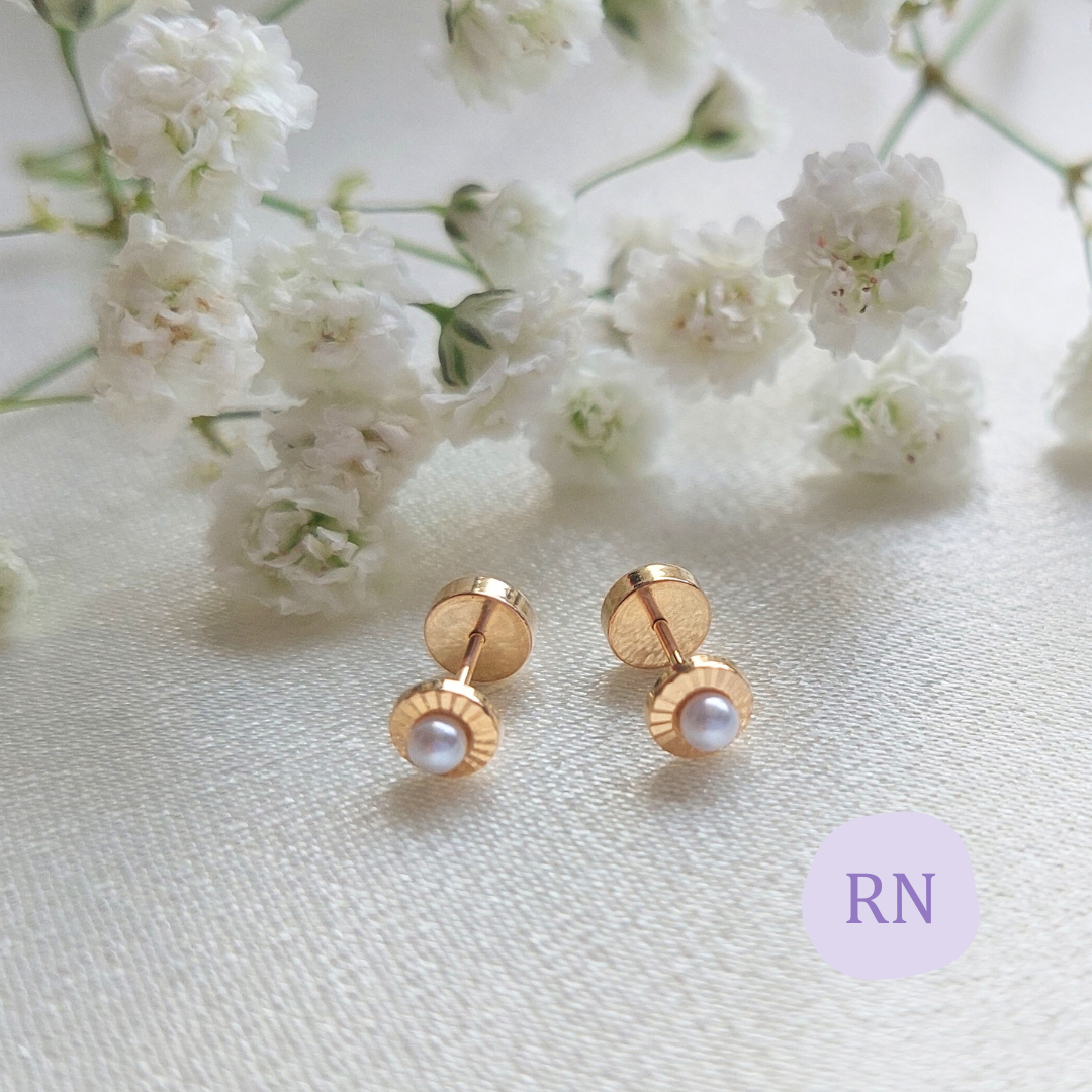 AROS ABRIDORES ORO 18K FACETADO CON PERLA CULTIVADA