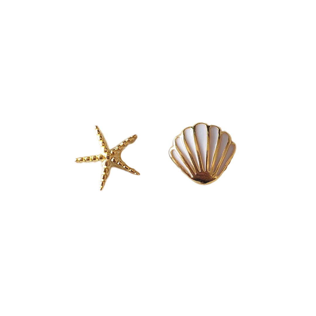 AROS CONCHITA Y ESTRELLITA DE MAR - MARGARITA JOYERIA INFANTIL