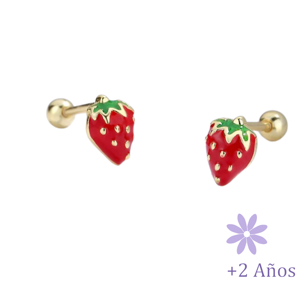 AROS FRUTILLA ORO TORNILLO ROSCO