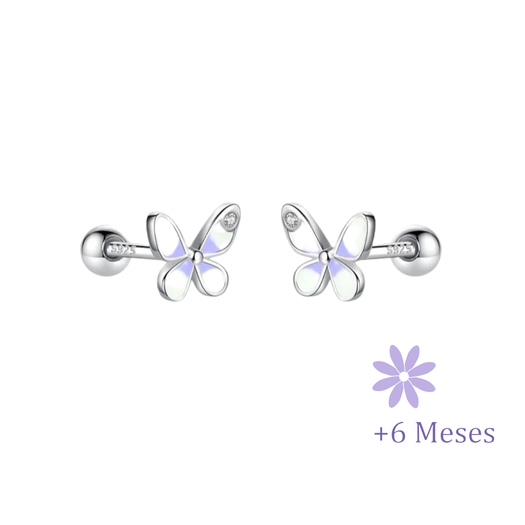 AROS MARIPOSA ESMALTE LILA TORNILLO ROSCO