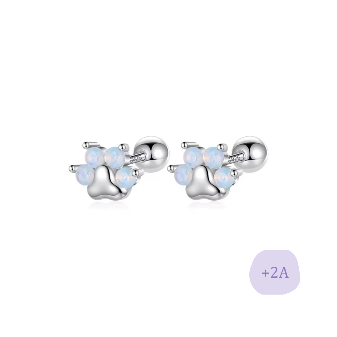 AROS PATITA DOG LOVER CELESTE PLATA TORNILLO ROSCO