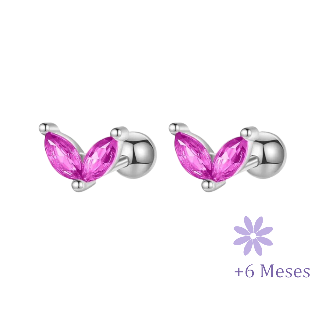 AROS PÉTALOS ROSA TORNILLO ROSCO PLATA 925