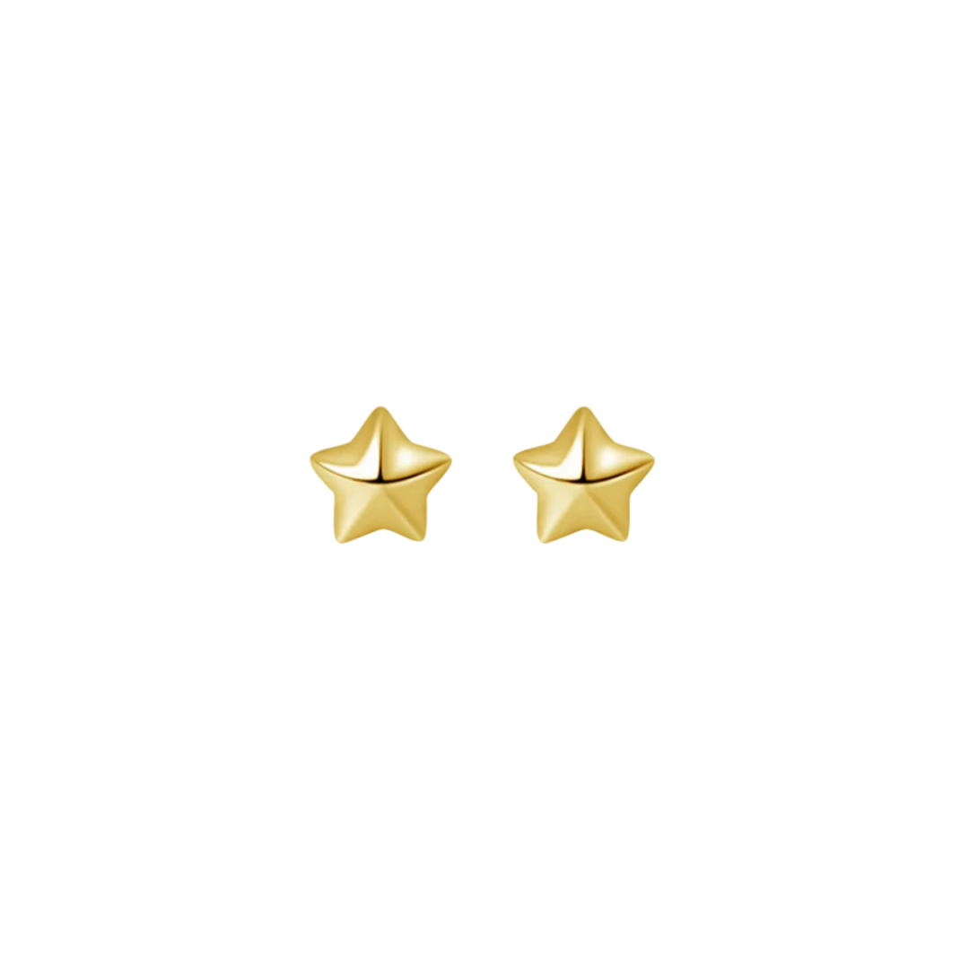 AROS ESTRELLA PEQUEÑA CHAPADO ORO TORNILLO CLÁSICO