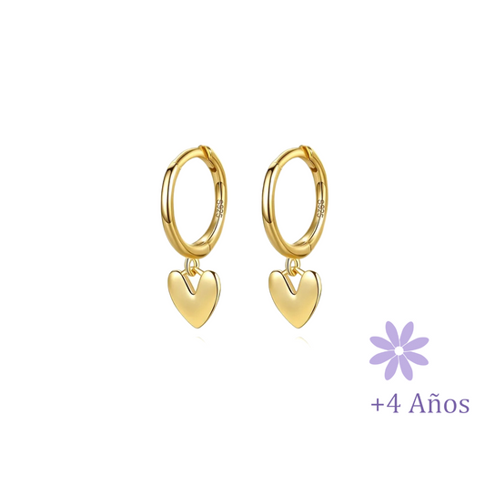 AROS ARGOLLA CORAZÓN COLGANTE ORO