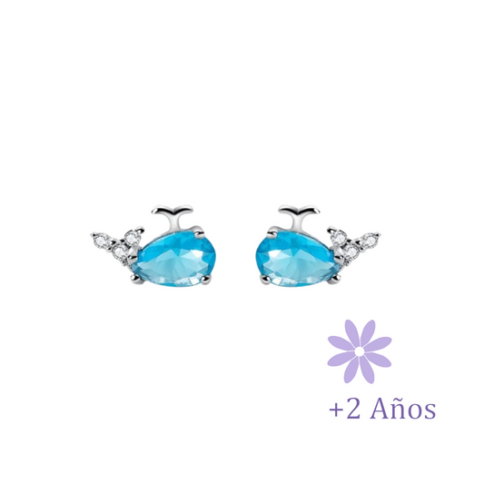 AROS BALLENA PLATA 925 Y CIRCONES TORNILLO CLÁSICO