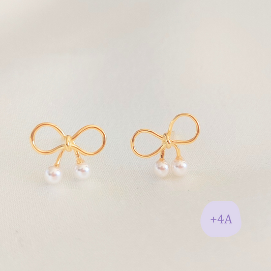 AROS ROSETA PERLA ORO TORNILLO CLÁSICO