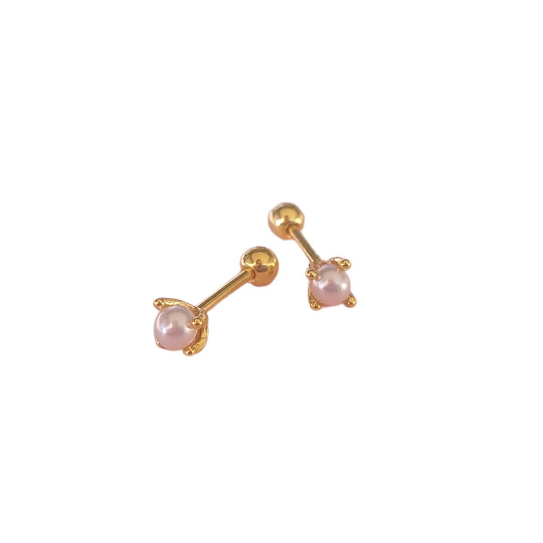 AROS PERLITA TORNILLO TOPE - MARGARITA JOYERIA INFANTIL