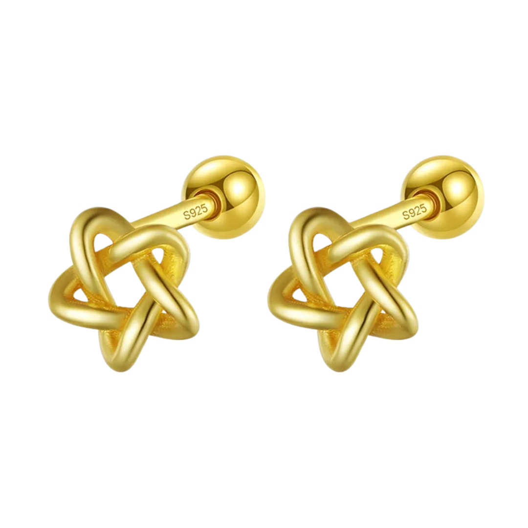 AROS ESTRELLA TRENZADA - MARGARITA JOYERIA INFANTIL