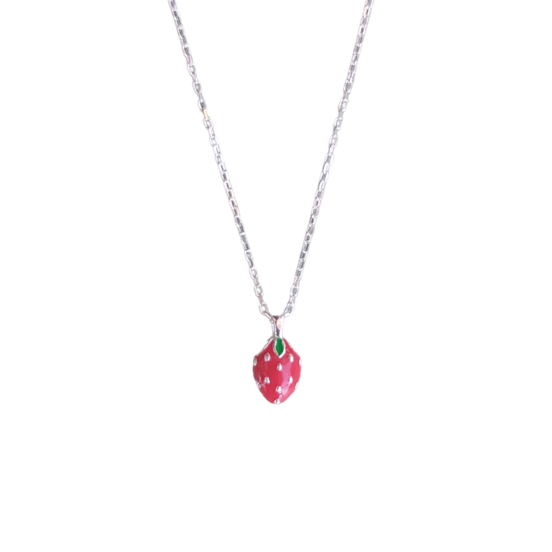COLGANTE FRUTILLITA PLATA - MARGARITA JOYERIA INFANTIL