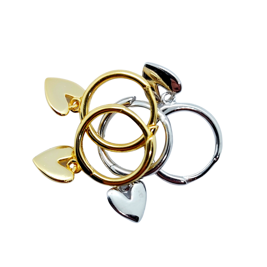 AROS ARGOLLA CORAZÓN COLGANTE - MARGARITA JOYERIA INFANTIL