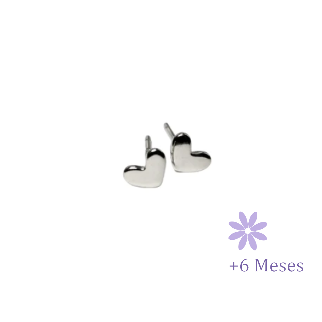AROS CORAZÓN RELLENO PLATA