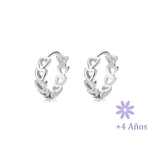 AROS ARGOLLA CORAZONES PLATA 925