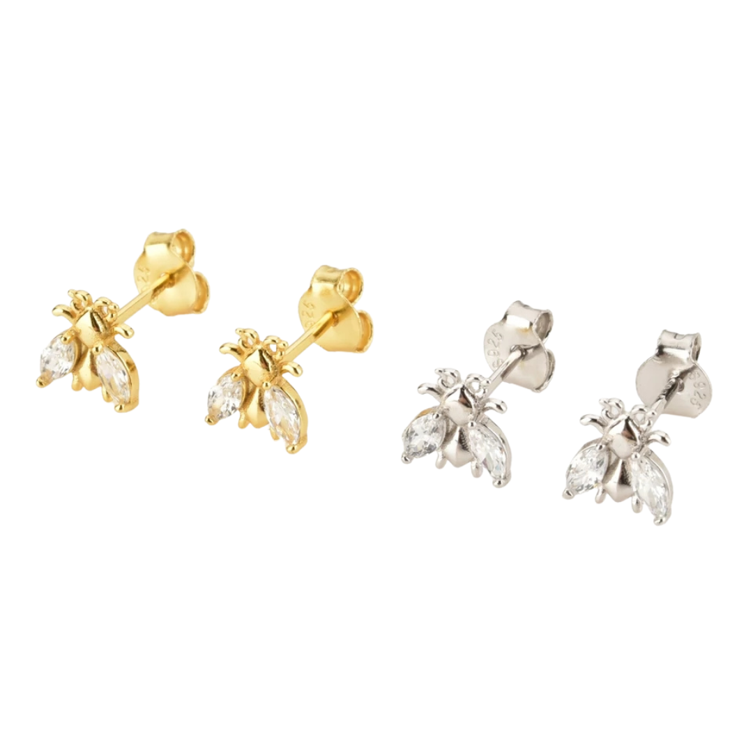 AROS ABEJA Y CIRCONES - MARGARITA JOYERIA INFANTIL