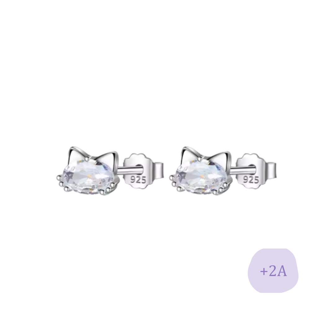 AROS GATO PLATA CIRCÓN BLANCO TORNILLO CLÁSICO