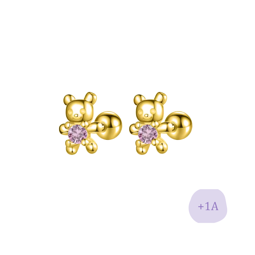 AROS OSITO CIRCÓN LILA TORNILLO ROSCO ORO