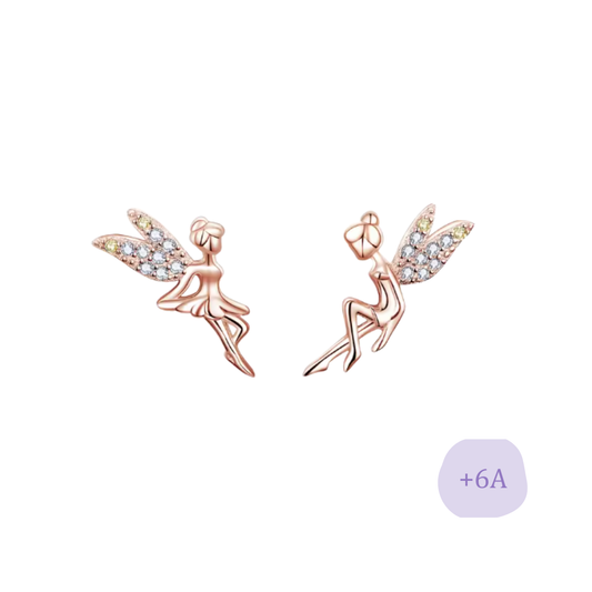 AROS HADA ORO ROSADO CIRCONES TORNILLO CLÁSICO