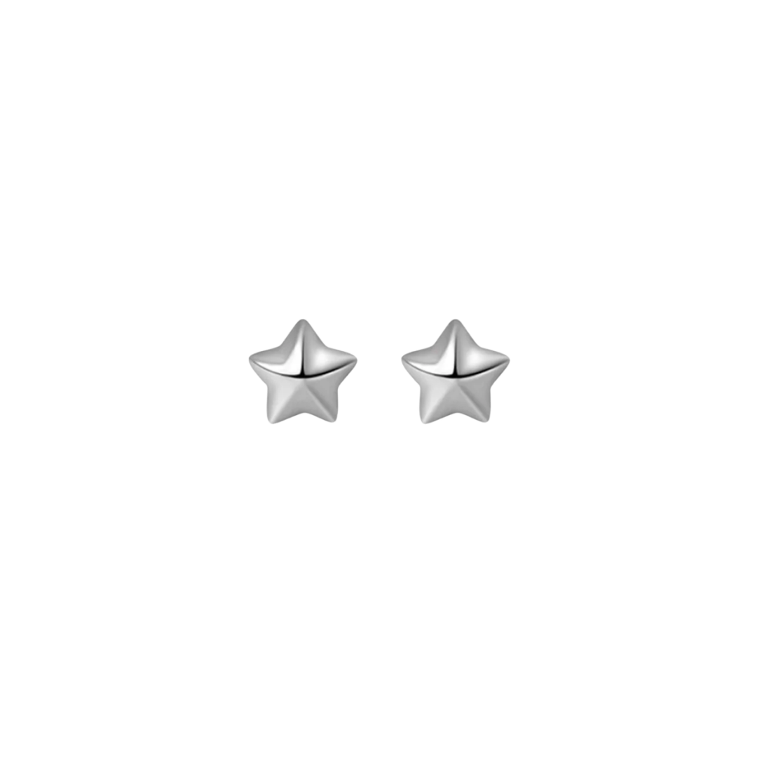AROS ESTRELLA PEQUEÑA PLATA 925 TORNILLO CLÁSICO