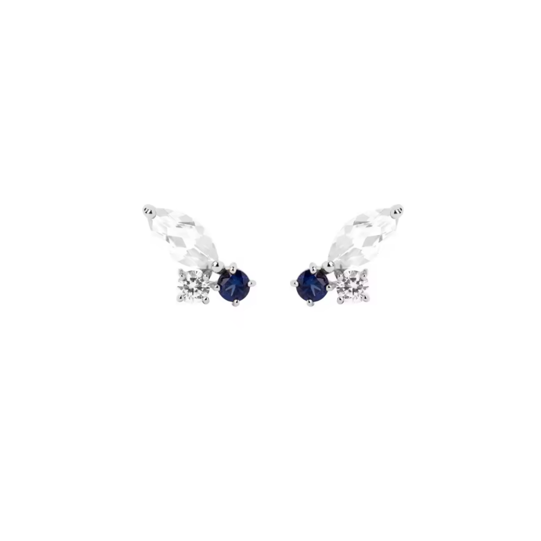AROS SPARK AZUL PLATA 925 TORNILLO CLÁSICO