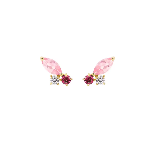 AROS SPARK FUCSIA CHAPADO ORO TORNILLO CLÁSICO