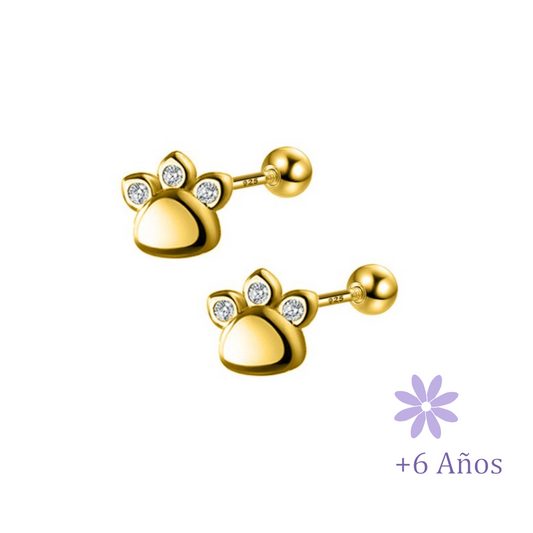 AROS PATITA DOG LOVER ORO TORNILLO ROSCO