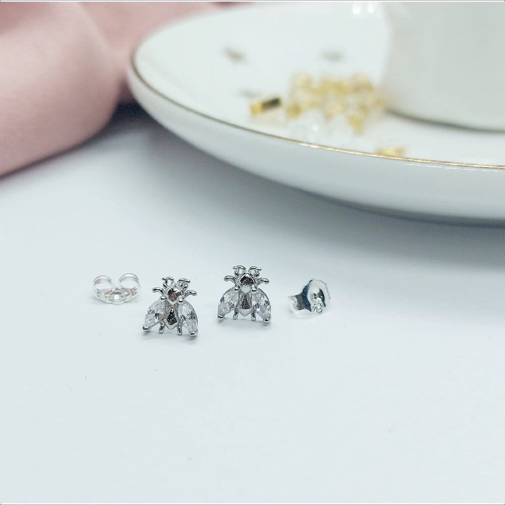 AROS ABEJA Y CIRCONES - MARGARITA JOYERIA INFANTIL