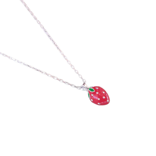 COLGANTE FRUTILLITA PLATA - MARGARITA JOYERIA INFANTIL