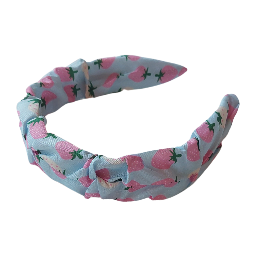Cintillo Rígido Frutillas Forrado - MARGARITA JOYERIA INFANTIL