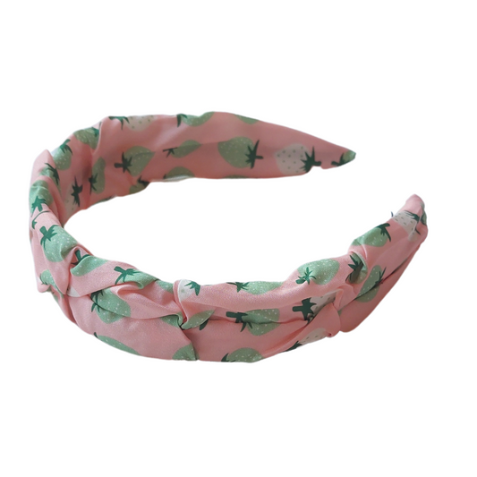 Cintillo Rígido Frutillas Forrado - MARGARITA JOYERIA INFANTIL