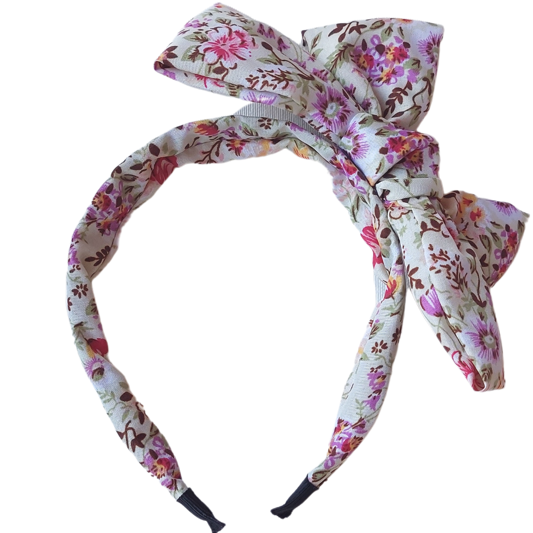Cintillo Rígido Rosetón Flores Vintage - MARGARITA JOYERIA INFANTIL