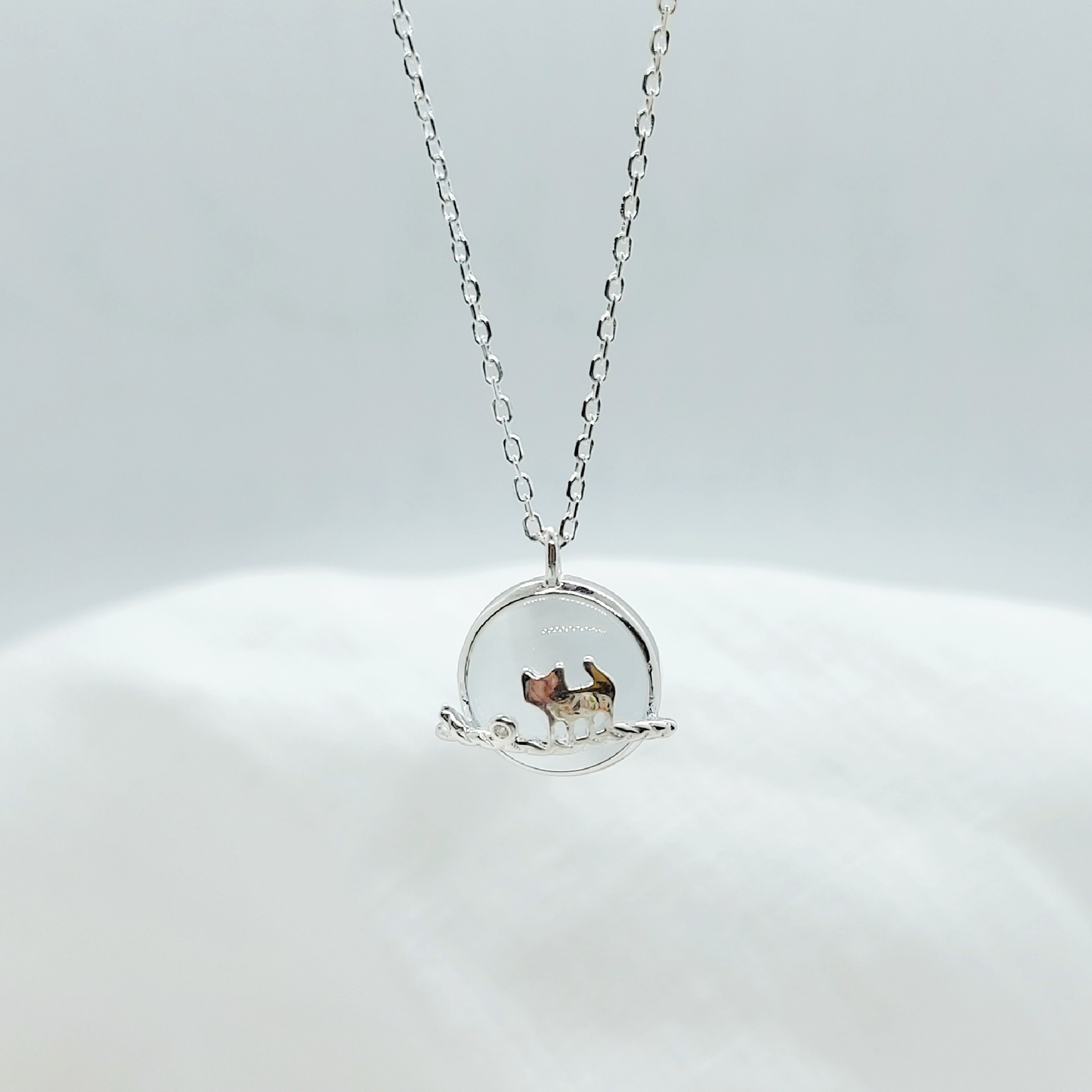 COLGANTE GATITO LUNA LLENA - MARGARITA JOYERIA INFANTIL