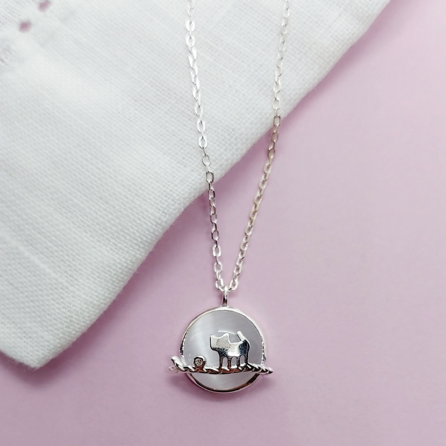 COLGANTE GATITO LUNA LLENA - MARGARITA JOYERIA INFANTIL