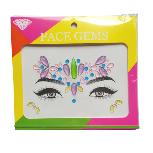 Sticker Facial Gemas Lila y Rosa - MARGARITA JOYERIA INFANTIL